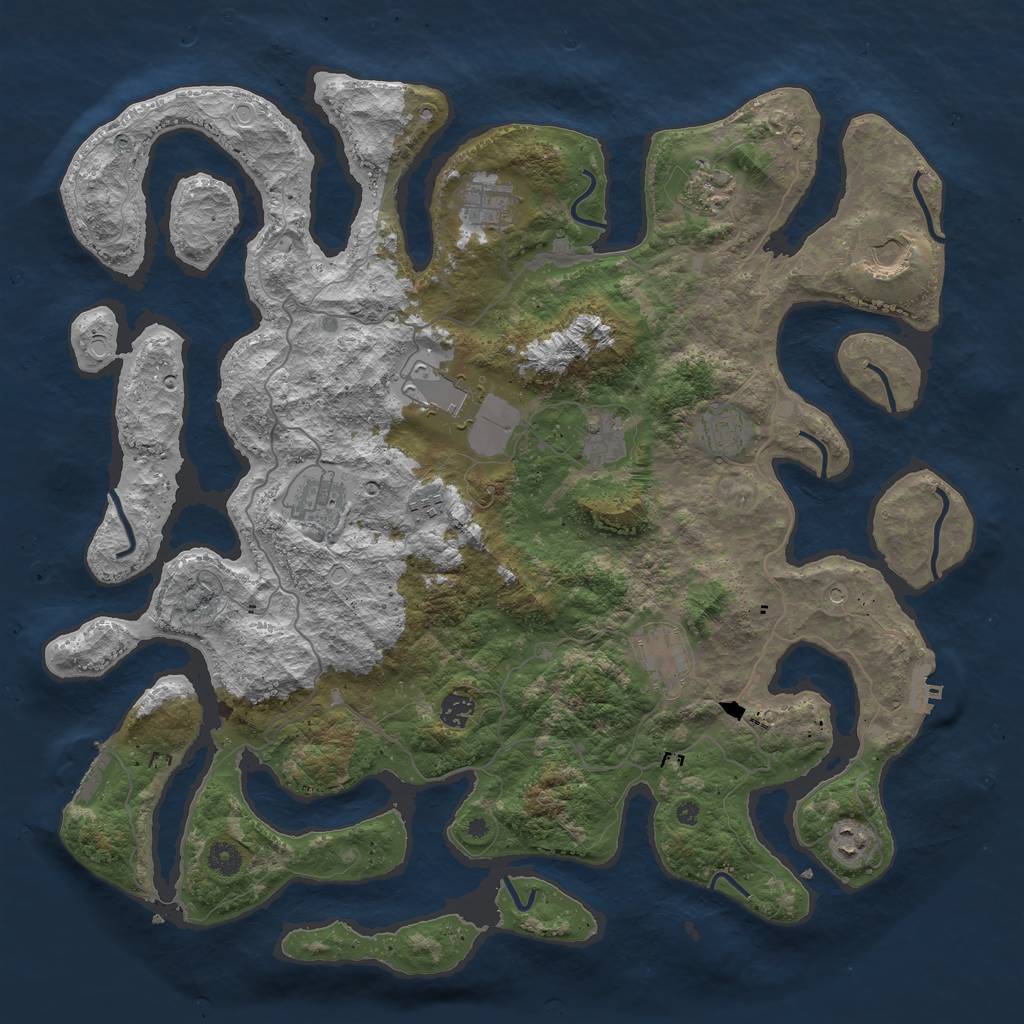 Rust Map: Procedural Map, Size: 4500, Seed: 2090700763, 19 Monuments
