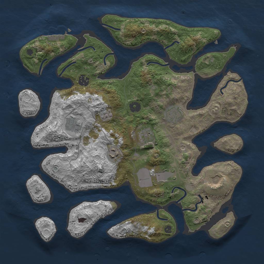 Rust Map: Procedural Map, Size: 3600, Seed: 10045600, 15 Monuments