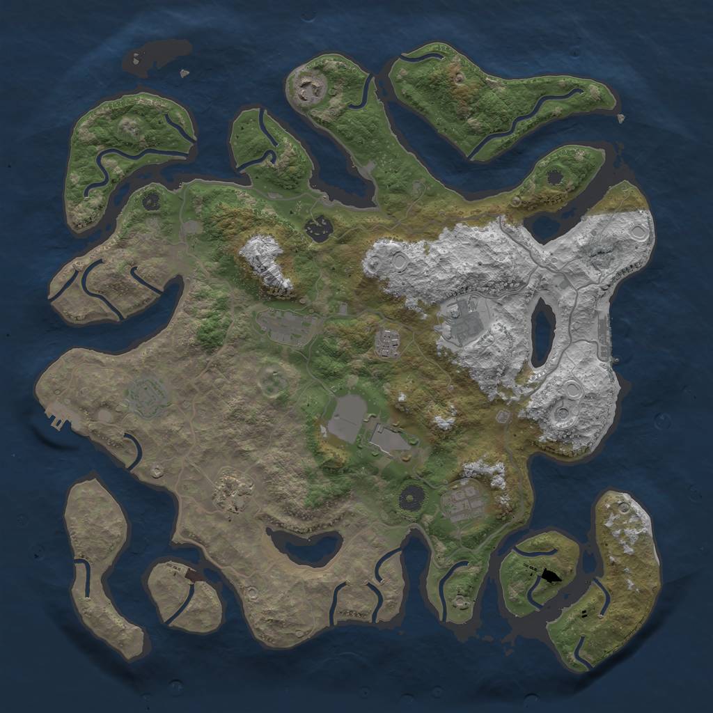 Rust Map: Procedural Map, Size: 4096, Seed: 822679225, 17 Monuments