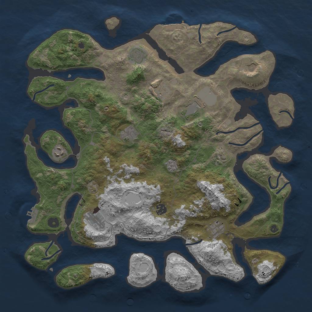 Rust Map: Procedural Map, Size: 4250, Seed: 1789016819, 19 Monuments