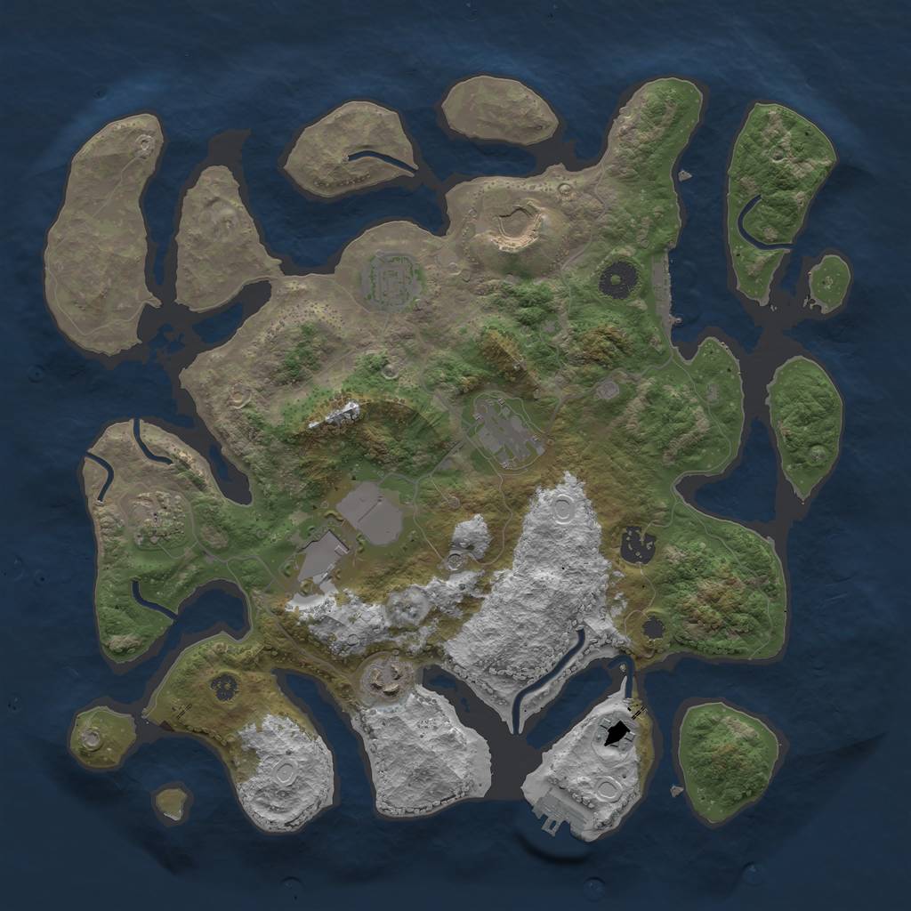 Rust Map: Procedural Map, Size: 3696, Seed: 14776, 16 Monuments
