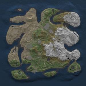 Thumbnail Rust Map: Procedural Map, Size: 3700, Seed: 20320489, 19 Monuments