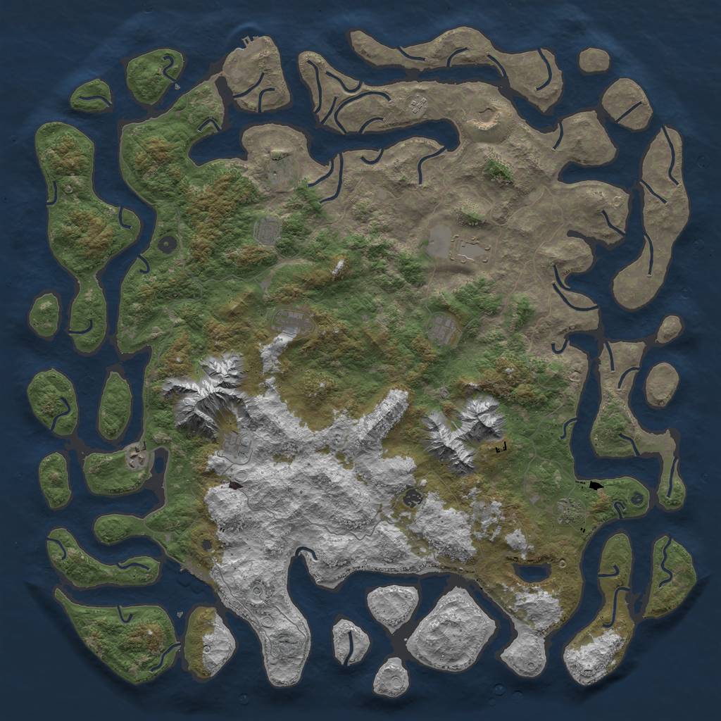 Rust Map: Procedural Map, Size: 6000, Seed: 6942081, 19 Monuments