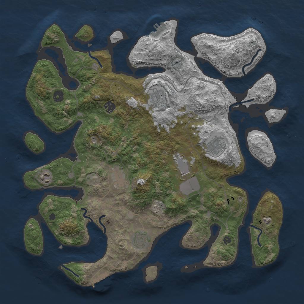 Rust Map: Procedural Map, Size: 4000, Seed: 471580347, 16 Monuments