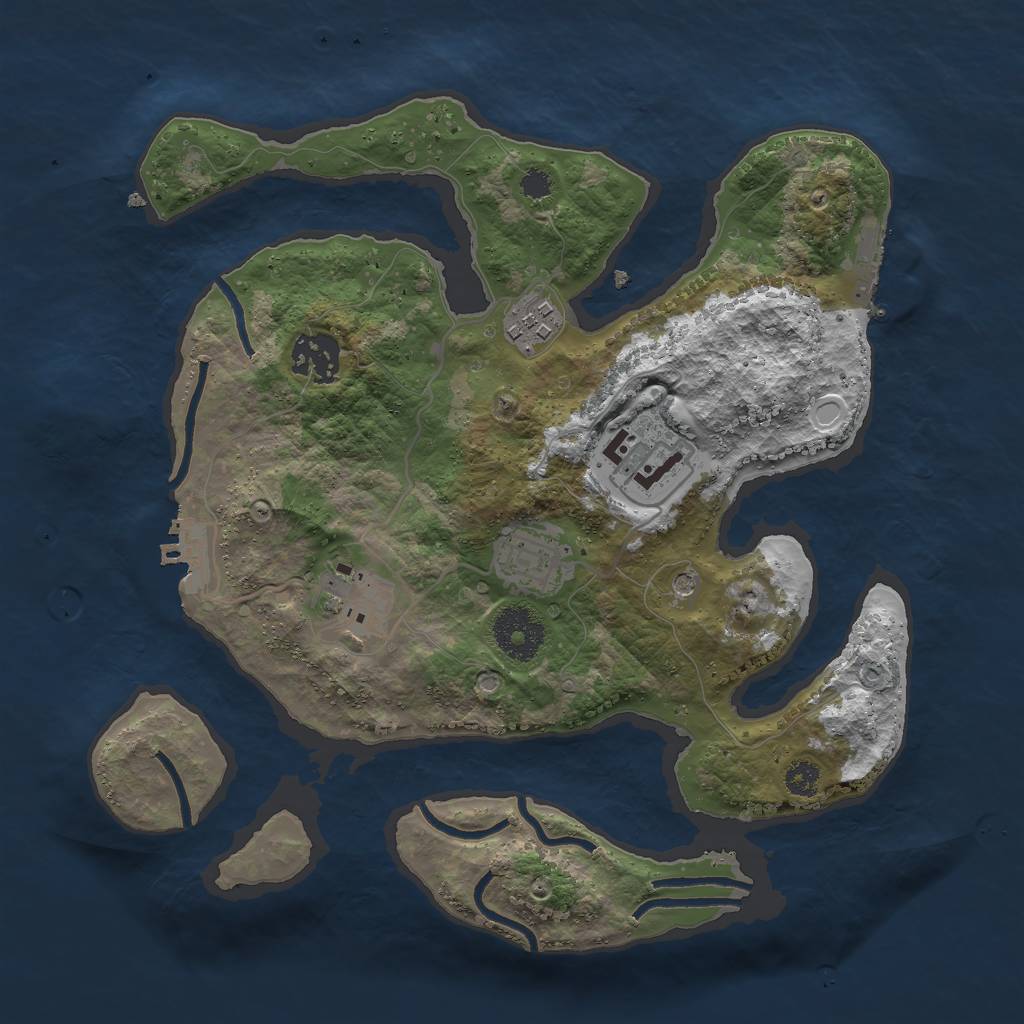 Rust Map: Procedural Map, Size: 3000, Seed: 307639, 13 Monuments