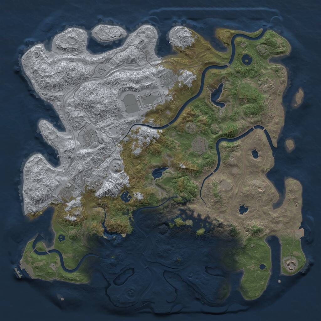 Rust Map: Procedural Map, Size: 4500, Seed: 750, 16 Monuments