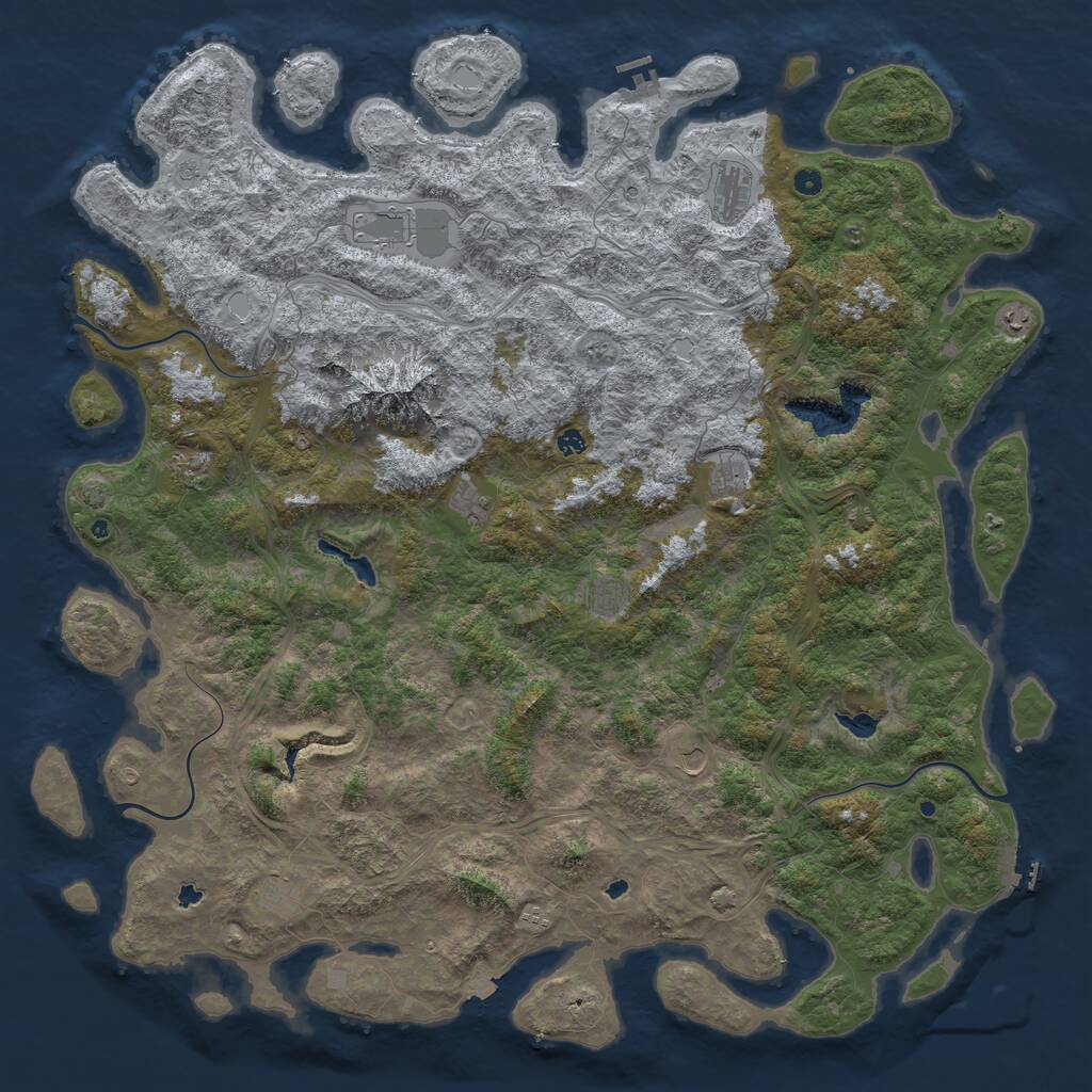 Rust Map: Procedural Map, Size: 6000, Seed: 96829603, 17 Monuments