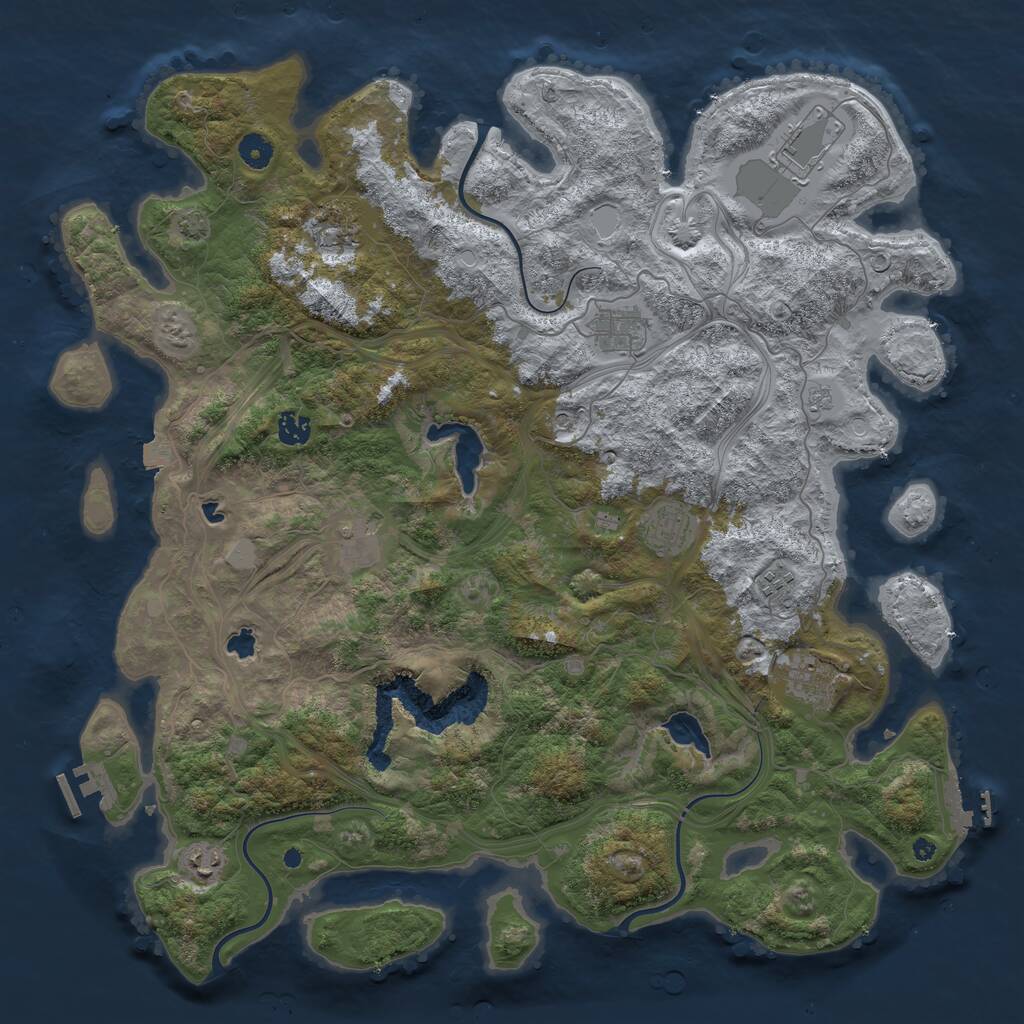 Rust Map: Procedural Map, Size: 4500, Seed: 150827189, 15 Monuments