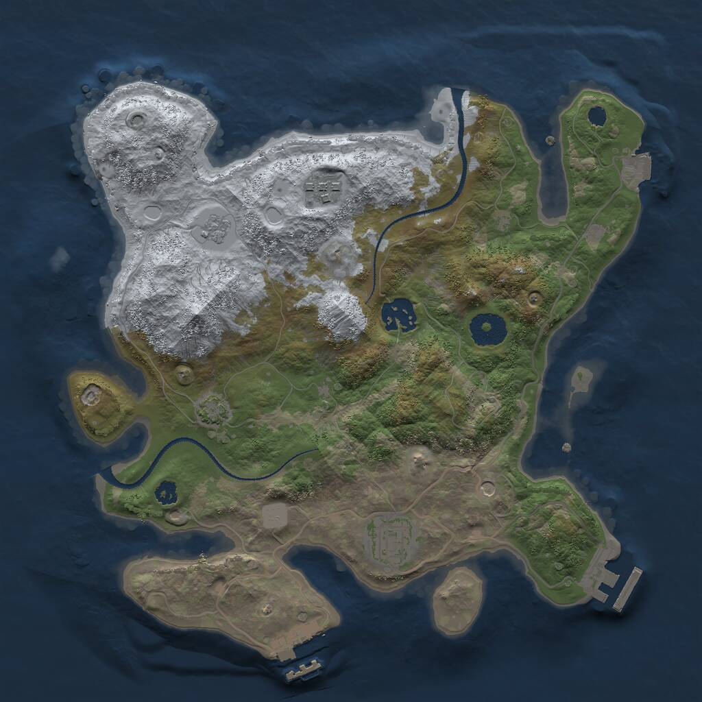 Rust Map: Procedural Map, Size: 3000, Seed: 940403, 9 Monuments