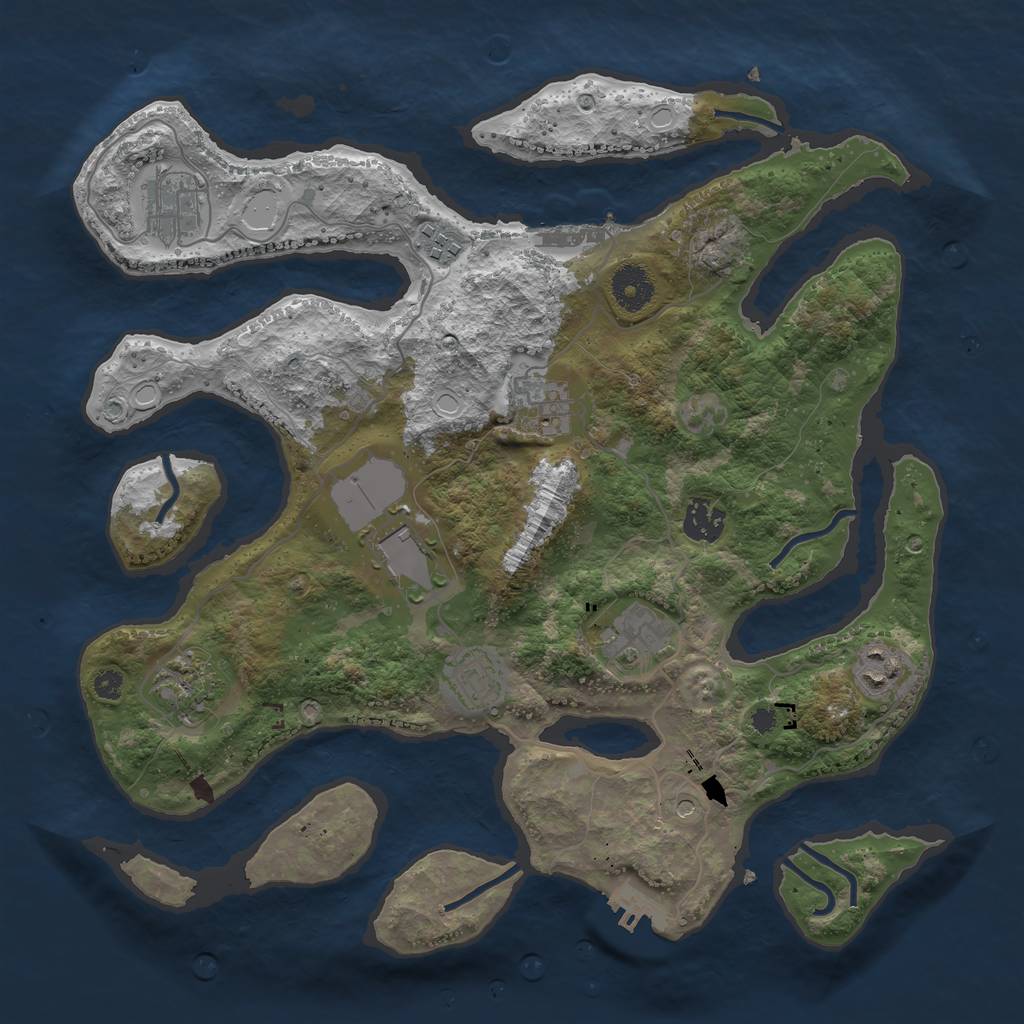 Rust Map: Procedural Map, Size: 3600, Seed: 1528627664, 17 Monuments
