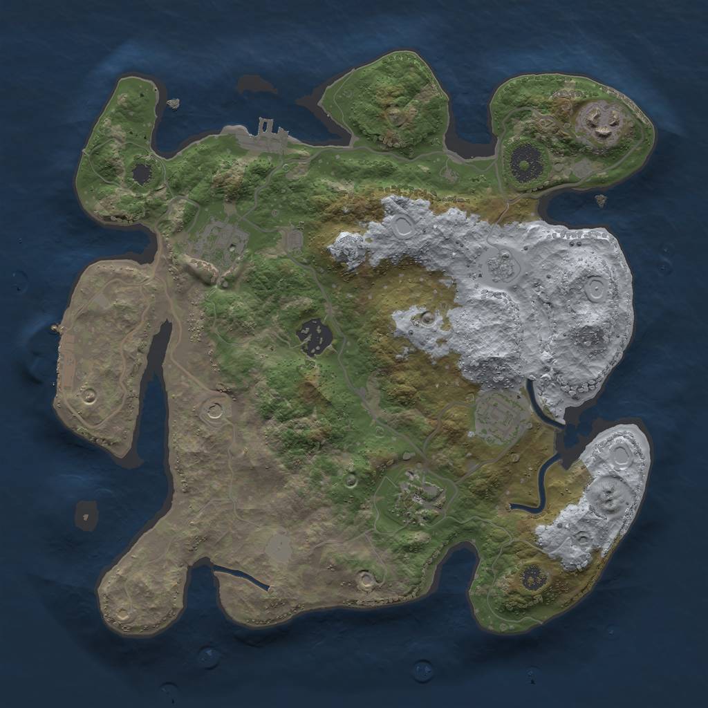 Rust Map: Procedural Map, Size: 3000, Seed: 617094, 12 Monuments