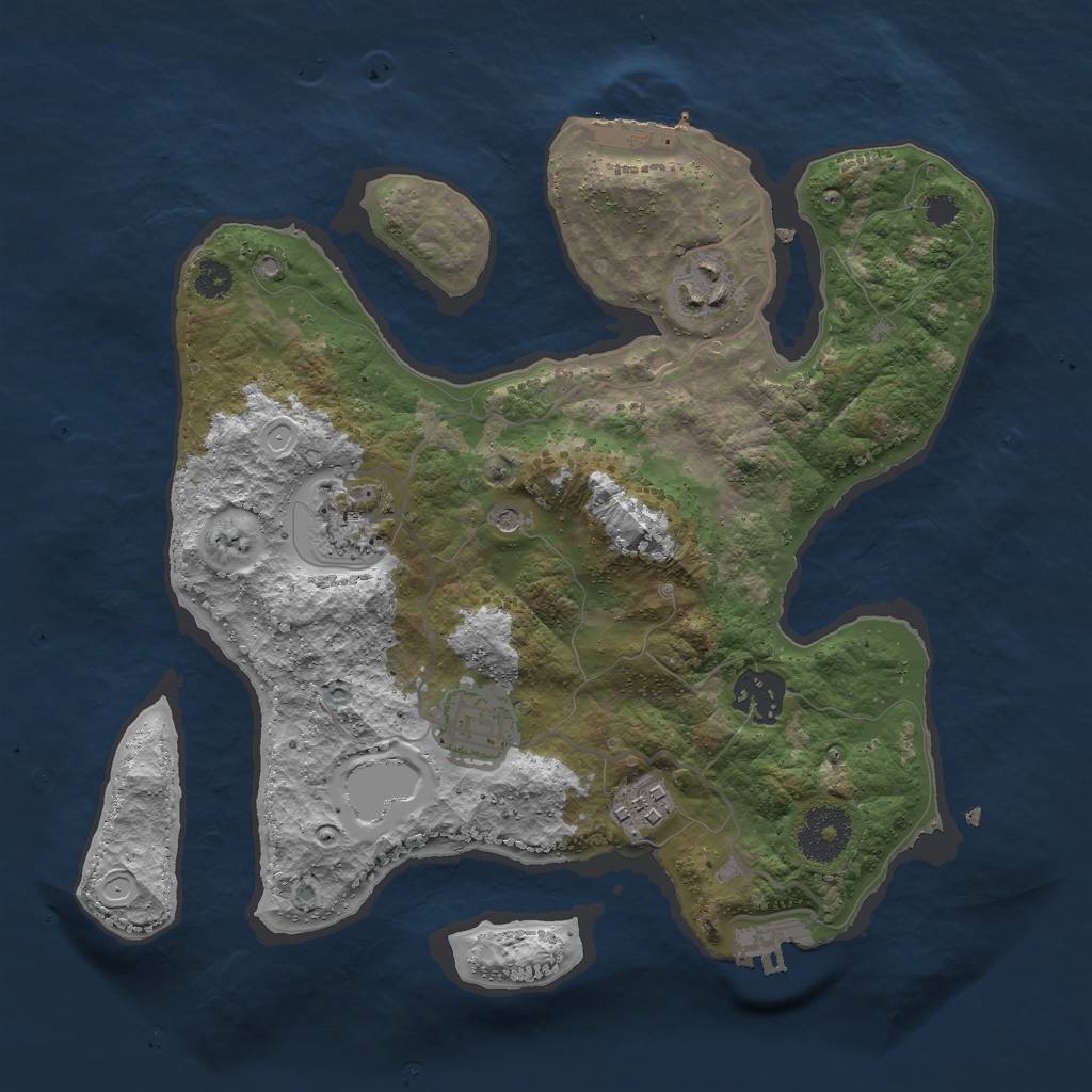 Rust Map: Procedural Map, Size: 3000, Seed: 200091, 13 Monuments