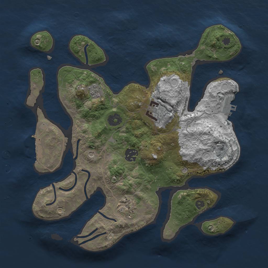 Rust Map: Procedural Map, Size: 3000, Seed: 984205, 12 Monuments