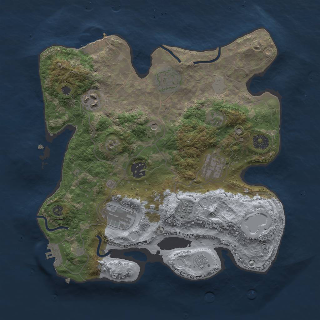 Rust Map: Procedural Map, Size: 3000, Seed: 315324, 13 Monuments