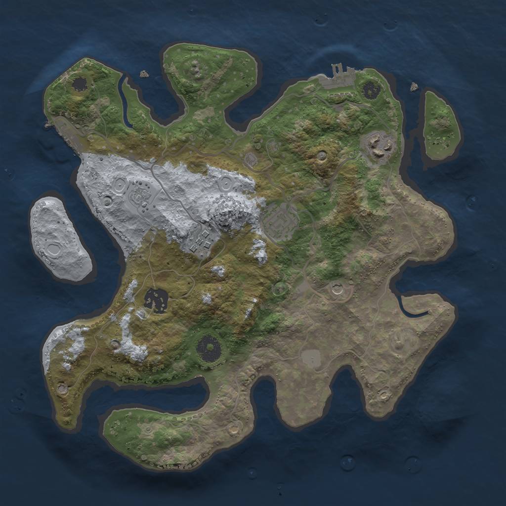 Rust Map: Procedural Map, Size: 3000, Seed: 625853, 11 Monuments