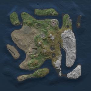 Thumbnail Rust Map: Procedural Map, Size: 3000, Seed: 1747, 13 Monuments