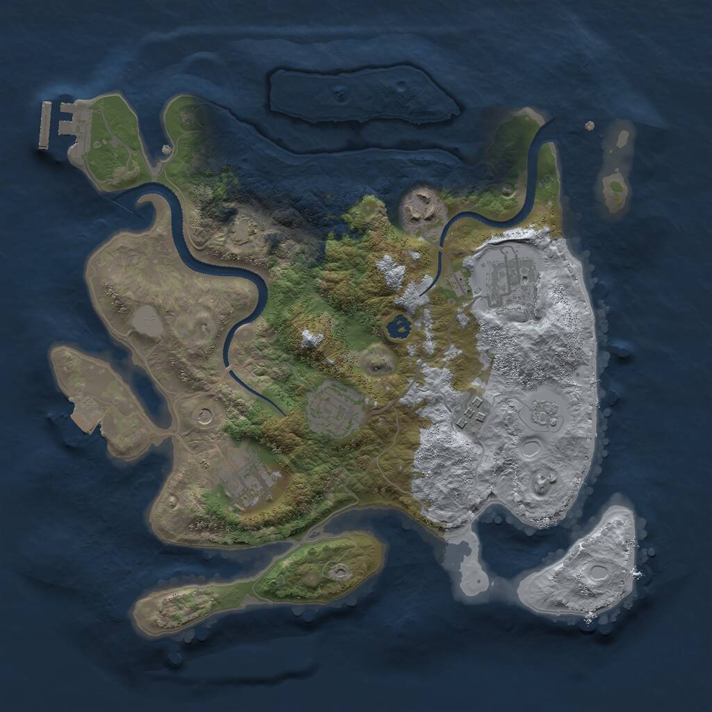 Rust Map: Procedural Map, Size: 3000, Seed: 1747, 10 Monuments
