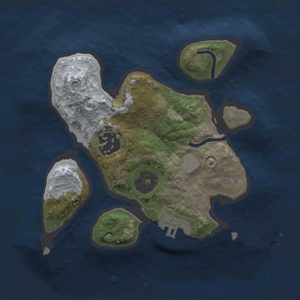 Rust Map: Procedural Map, Size: 2000, Seed: 3253973, 5 Monuments