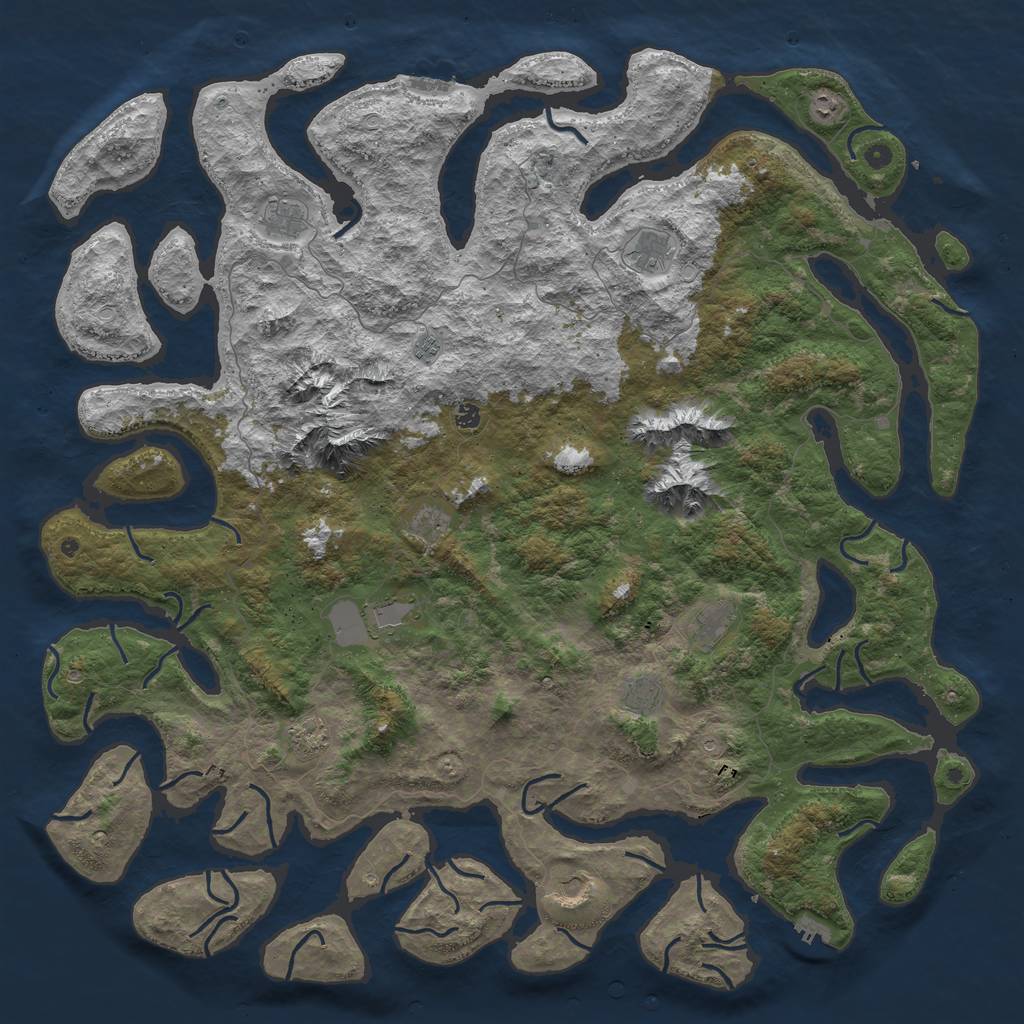 Rust Map: Procedural Map, Size: 6000, Seed: 1459073139, 19 Monuments
