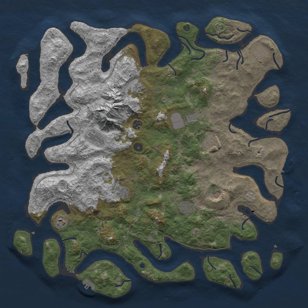 Rust Map: Procedural Map, Size: 5000, Seed: 13372000, 19 Monuments