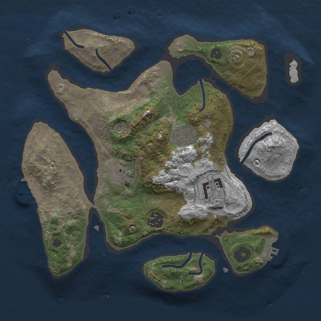 Rust Map: Procedural Map, Size: 3000, Seed: 473991449, 12 Monuments
