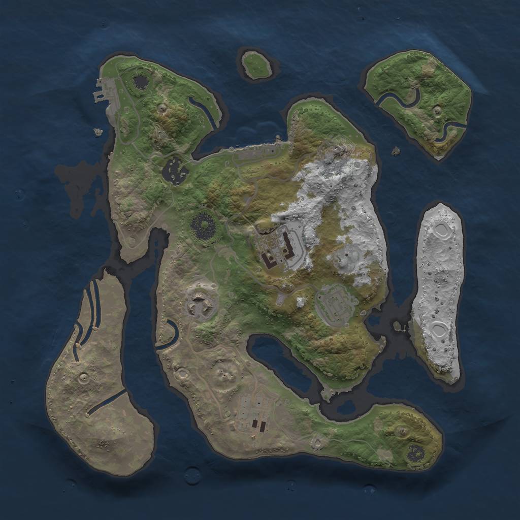 Rust Map: Procedural Map, Size: 3000, Seed: 868633210, 12 Monuments