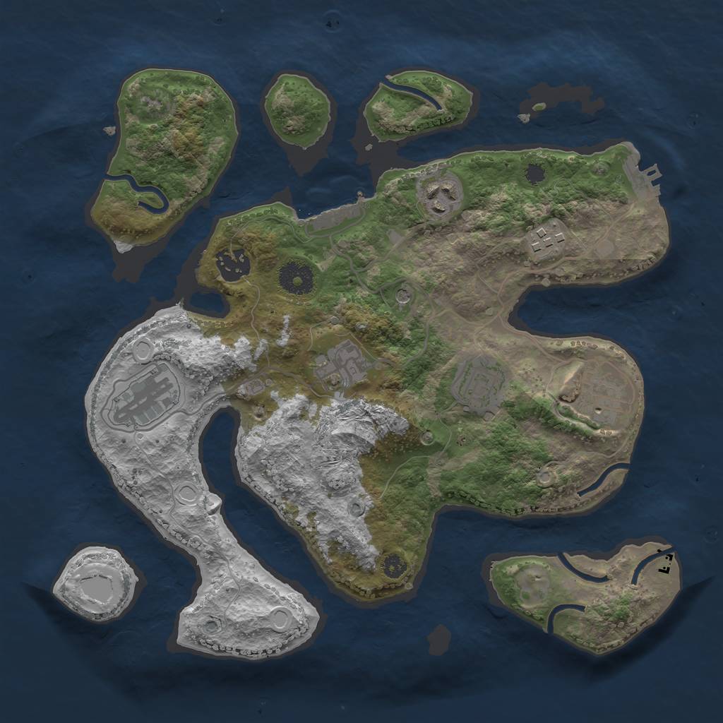 Rust Map: Procedural Map, Size: 3200, Seed: 153812675, 15 Monuments