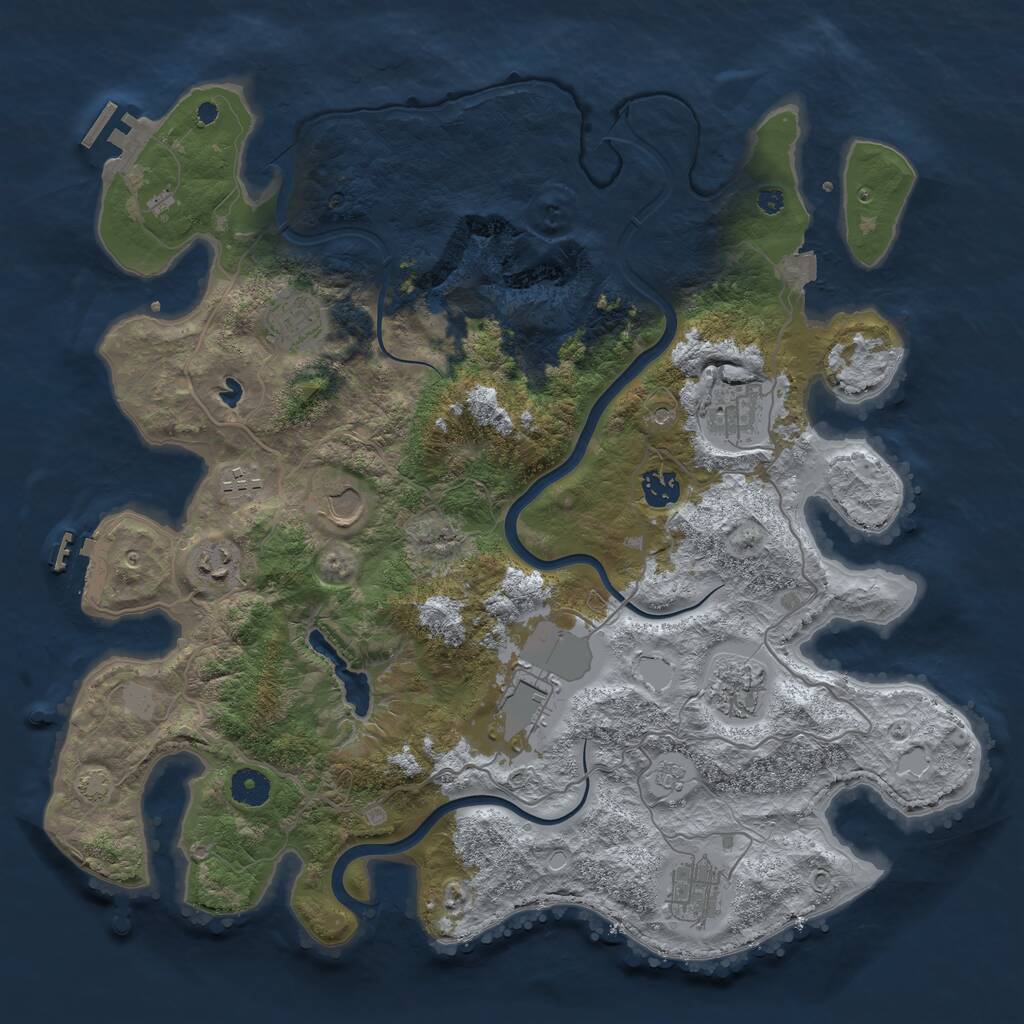 Rust Map: Procedural Map, Size: 4000, Seed: 1880805891, 15 Monuments