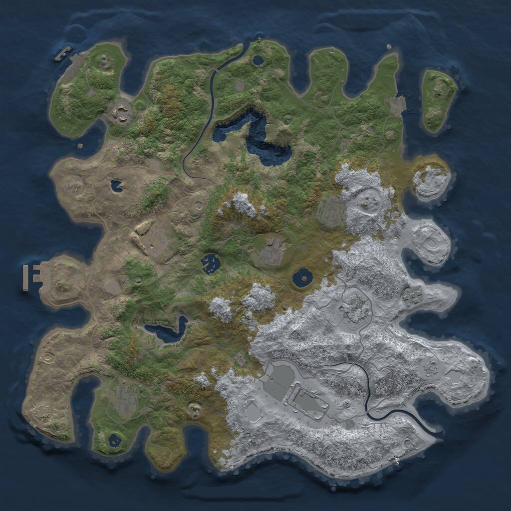 Rust Map: Procedural Map, Size: 4000, Seed: 1880805891, 15 Monuments