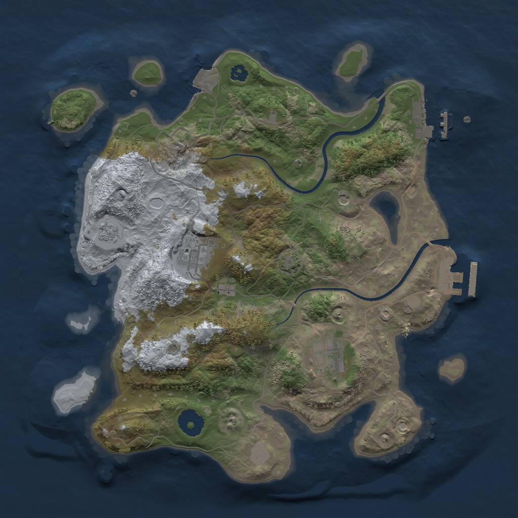 Rust Map: Procedural Map, Size: 3000, Seed: 275, 8 Monuments