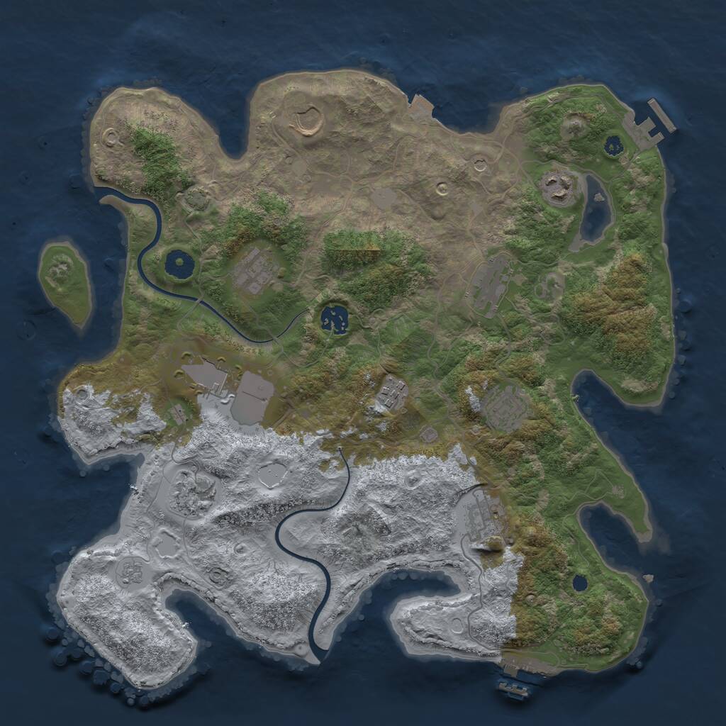 Rust Map: Procedural Map, Size: 3764, Seed: 2147483647, 16 Monuments