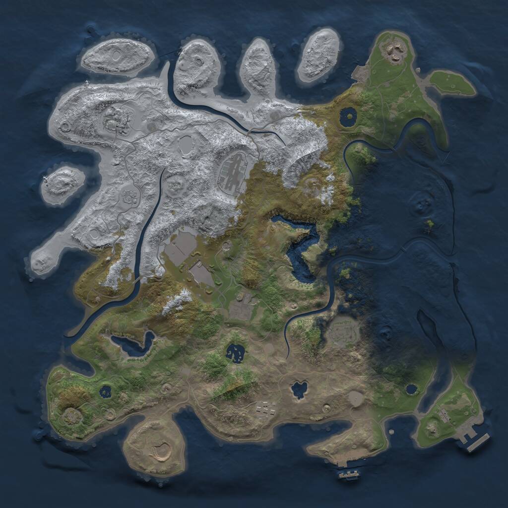 Rust Map: Procedural Map, Size: 4000, Seed: 7119, 15 Monuments