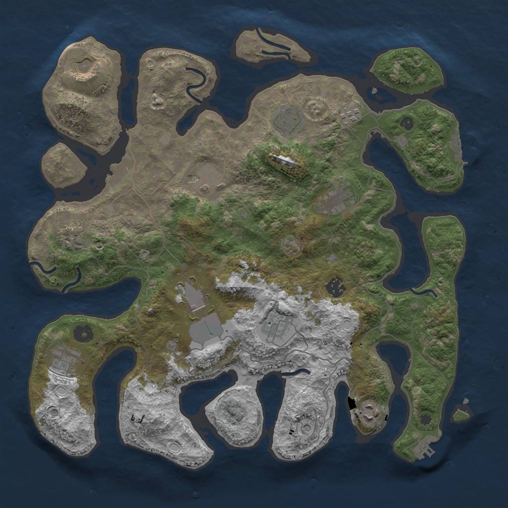 Rust Map: Procedural Map, Size: 4000, Seed: 1218336806, 19 Monuments