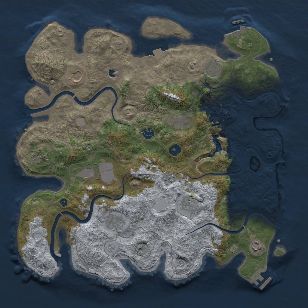Rust Map: Procedural Map, Size: 4000, Seed: 1218336806, 16 Monuments
