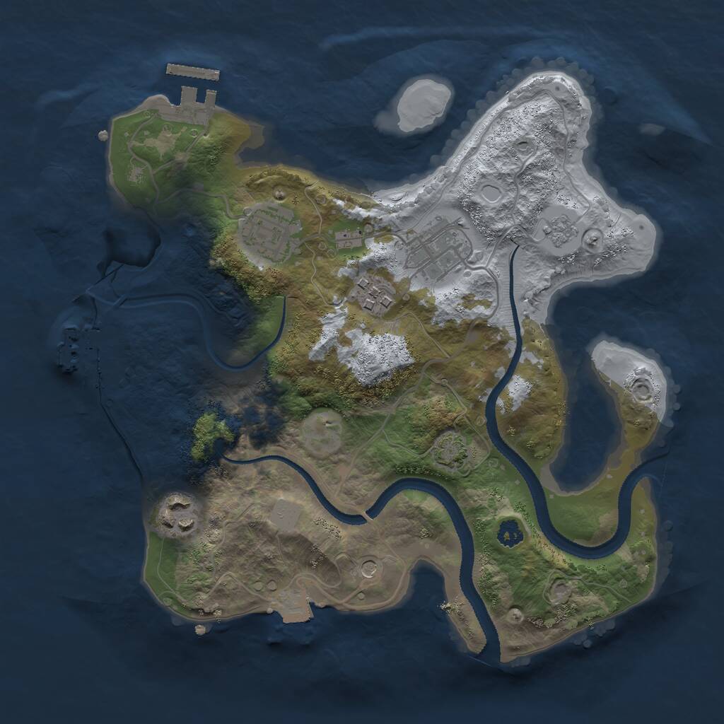 Rust Map: Procedural Map, Size: 2769, Seed: 24947621, 10 Monuments
