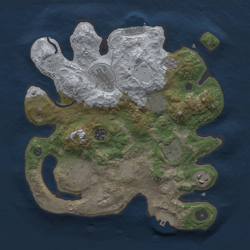 Rust Map: Procedural Map, Size: 3000, Seed: 5748, 14 Monuments