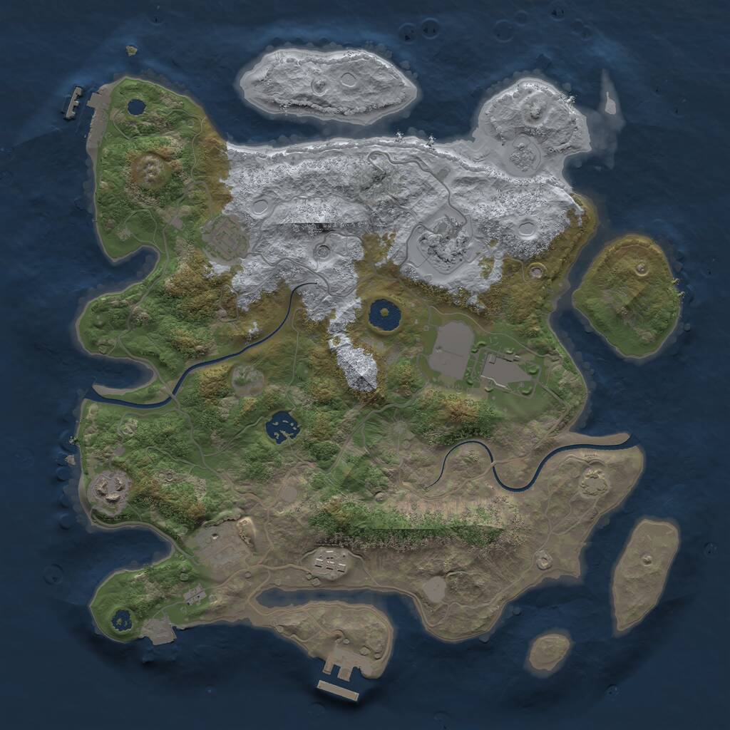 Rust Map: Procedural Map, Size: 3500, Seed: 634, 13 Monuments