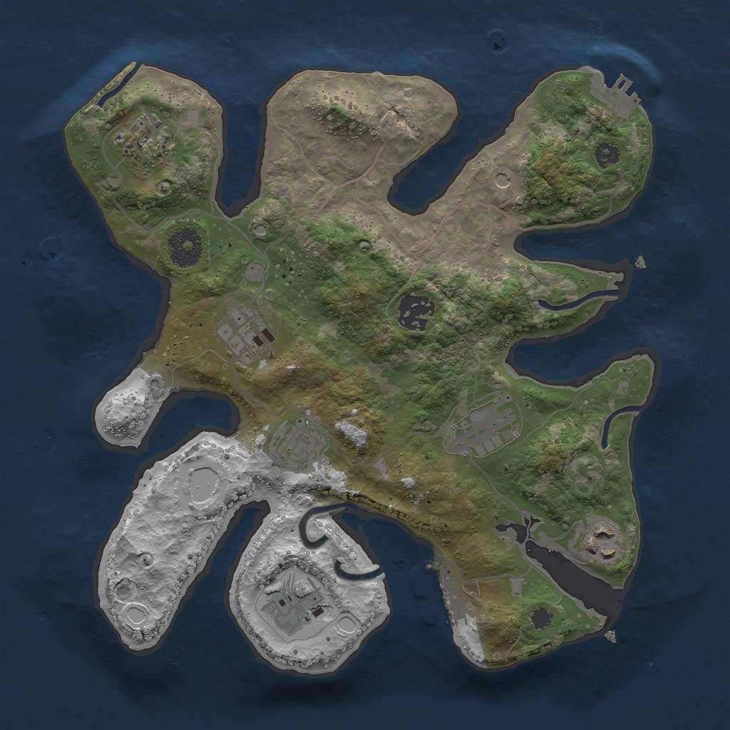 Rust Map: Procedural Map, Size: 3000, Seed: 1533527116, 15 Monuments