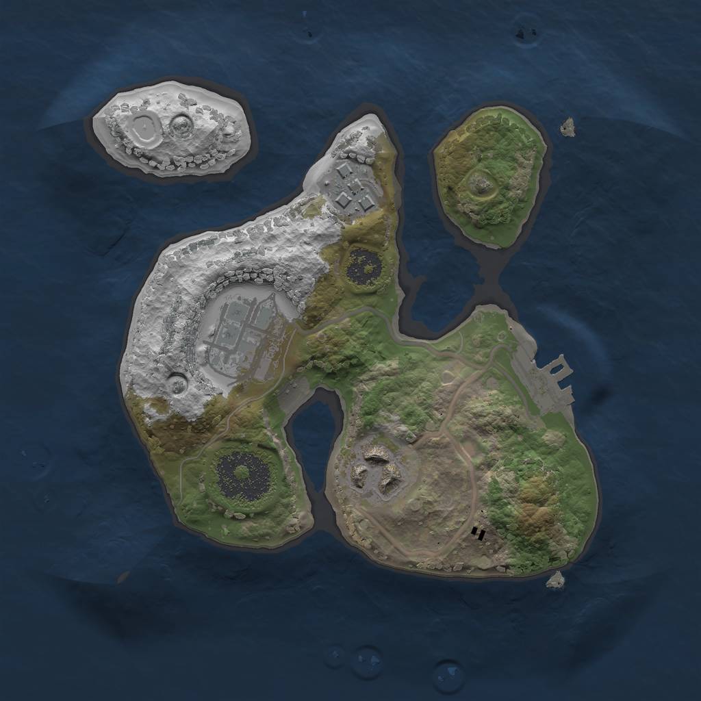 Rust Map: Procedural Map, Size: 2000, Seed: 3453453, 9 Monuments