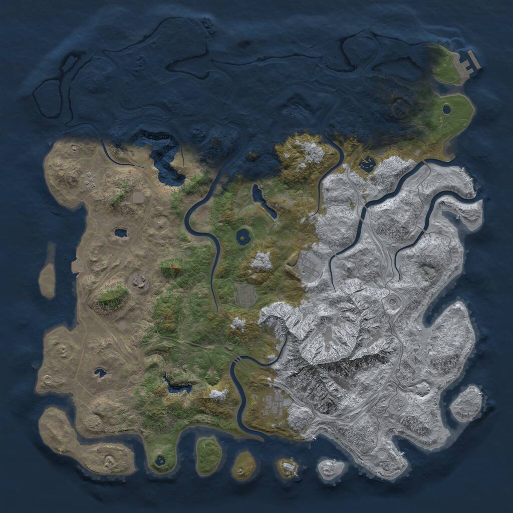 Rust Map: Procedural Map, Size: 5000, Seed: 215, 12 Monuments