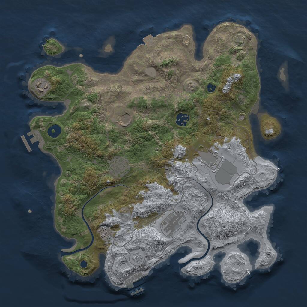 Rust Map: Procedural Map, Size: 3500, Seed: 1572745038, 13 Monuments