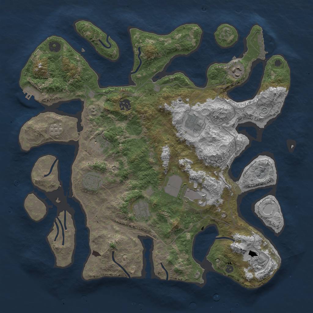 Rust Map: Procedural Map, Size: 4000, Seed: 46176, 17 Monuments