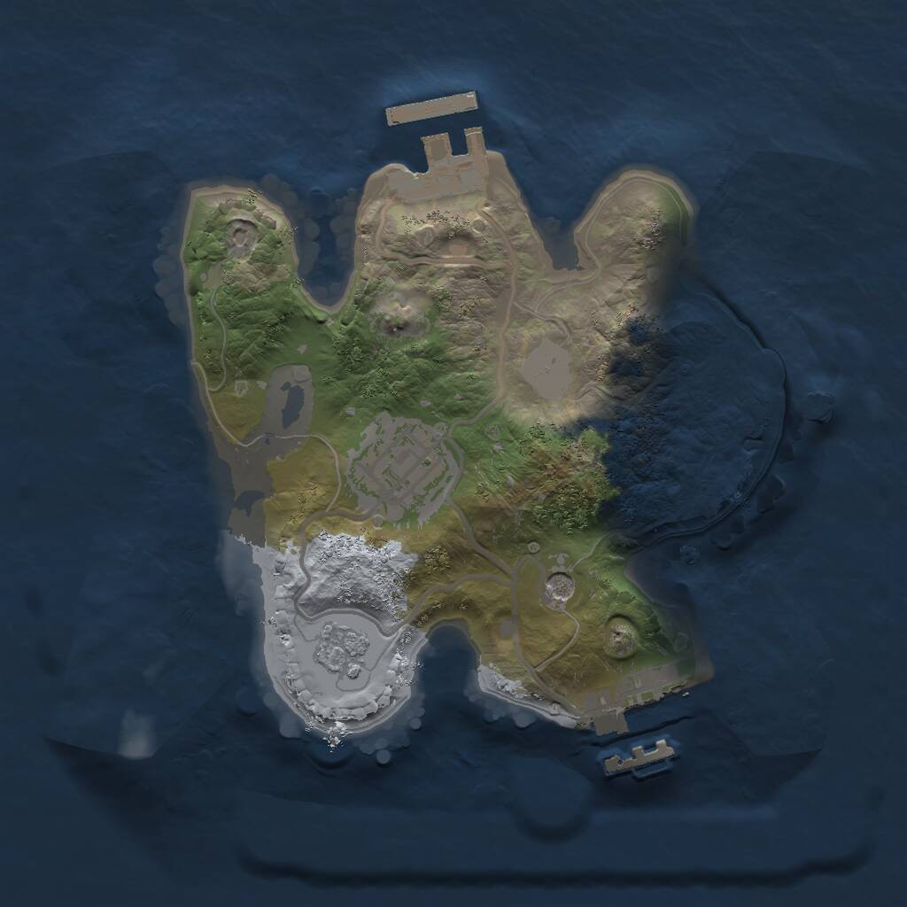 Rust Map: Procedural Map, Size: 2000, Seed: 4112021, 6 Monuments