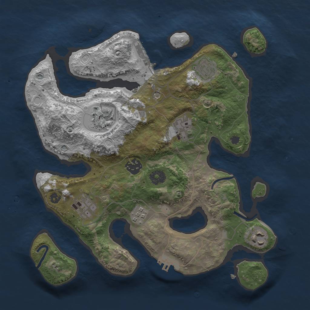 Rust Map: Procedural Map, Size: 3000, Seed: 1816035835, 15 Monuments