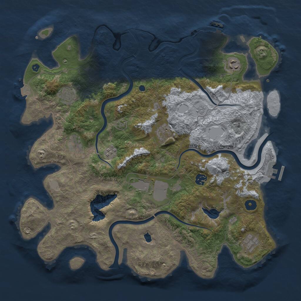 Rust Map: Procedural Map, Size: 4000, Seed: 4810, 14 Monuments