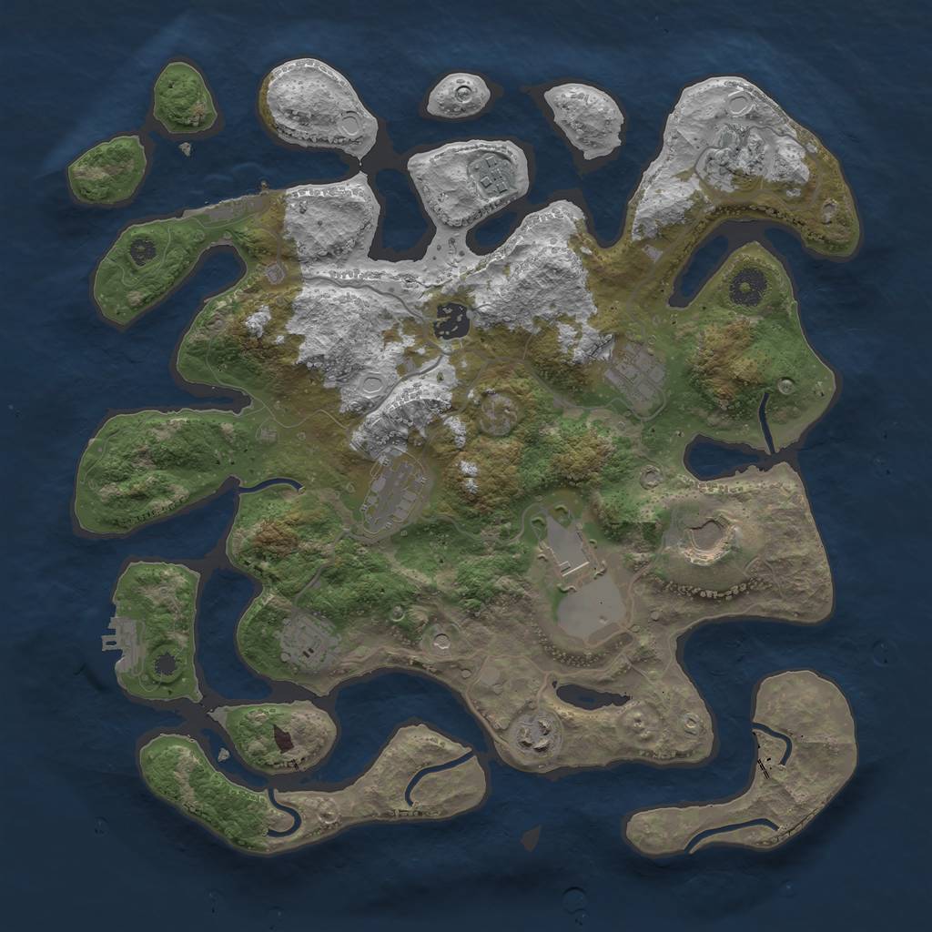 Rust Map: Procedural Map, Size: 3700, Seed: 25940, 17 Monuments