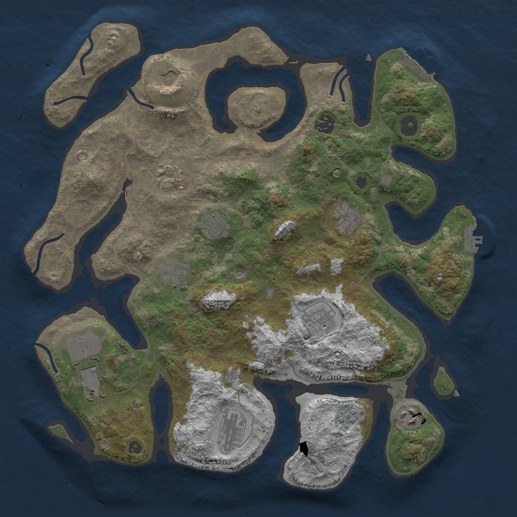 Rust Map: Procedural Map, Size: 4000, Seed: 1783941656, 19 Monuments