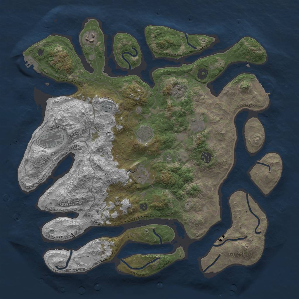 Rust Map: Procedural Map, Size: 4000, Seed: 2030340168, 15 Monuments
