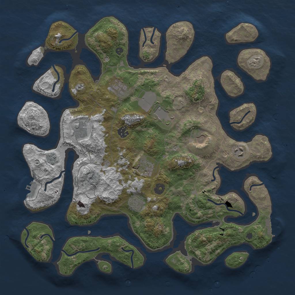 Rust Map: Procedural Map, Size: 4000, Seed: 15546532, 17 Monuments