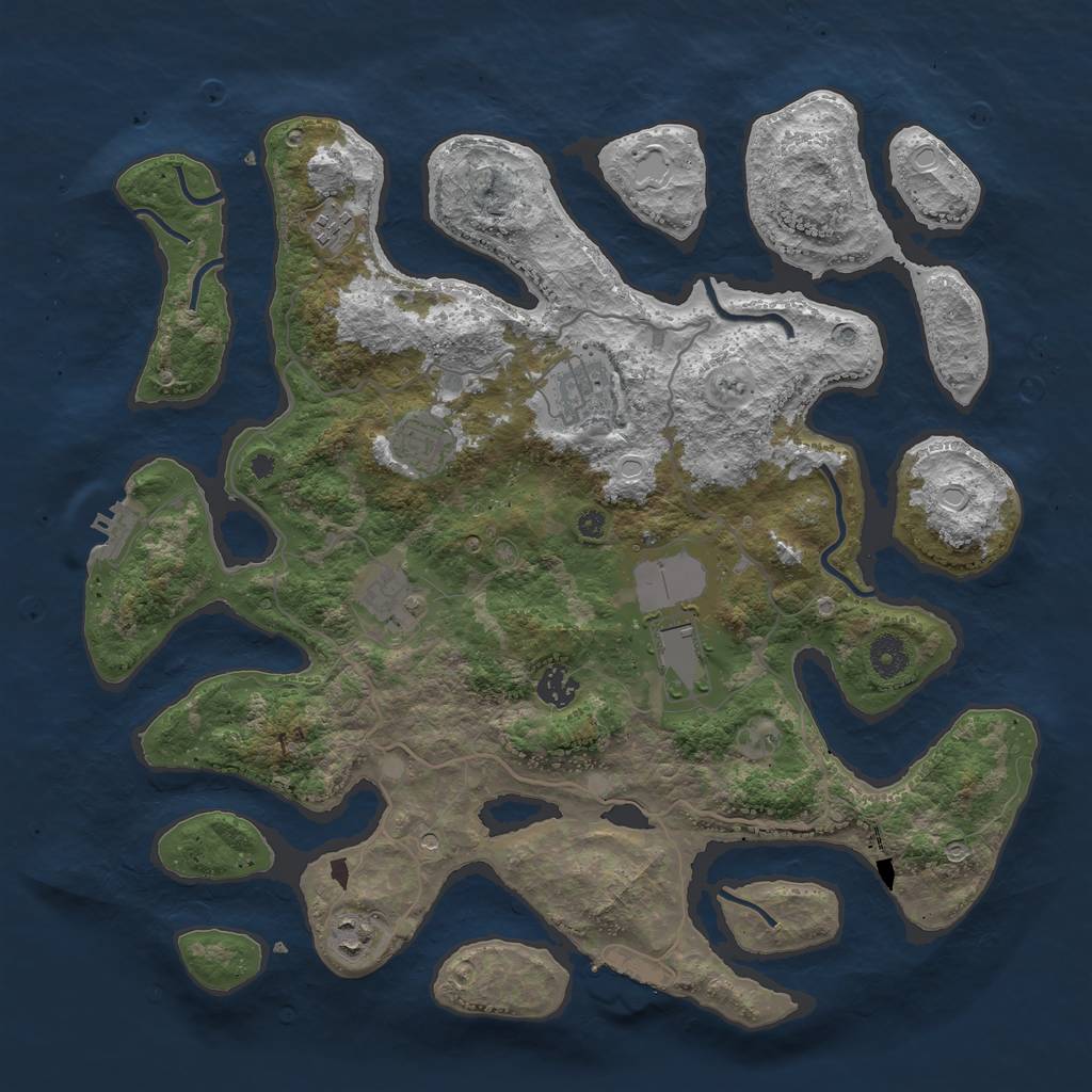 Rust Map: Procedural Map, Size: 4000, Seed: 2094490007, 15 Monuments